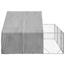 Udendørs hundegård med løbegård 3x3x1,9 m Galvaniseret stål