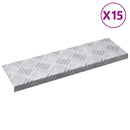 Trappe Tread 15 stk. 60 x 18 x 2,5 cm Sølv Aluminium