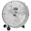Tromleventilator med hjul Sølv 79 x 37 x 82 cm Aluminium