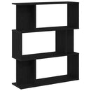 bogreol 80x24x96 cm konstrueret træ sort-eg
