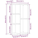 bogreol 50x25x80 cm konstrueret træ sort-eg
