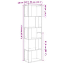 bogreol/rumdeler 45x24x159 cm konstrueret træ sort-eg