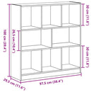 bogreol 97,5x29,5x100 cm konstrueret træ sort-eg