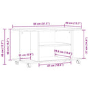 tv-skab med hjul 80x40x45 cm konstrueret træ sort-eg