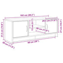 tv-bord 102x30x37,5 cm konstrueret træ sort egetræsfarve