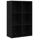 bogskab 66x30x98 cm konstrueret træ sort egetræsfarve