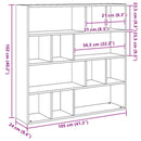 bogreol/rumdeler 105x24x102 cm sort egetræsfarve