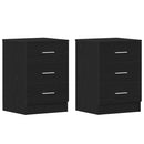 sengeborde 2 stk. sort eg 38x35x55 cm konstrueret træ