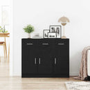 skænk sort egetræ 91x28x75 cm konstrueret træ