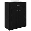 Sideboard med skuffe Sort eg 60 x 30 x 75 cm Konstrueret træ