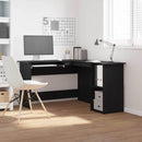Hjørneskrivebord Sort eg 120 x 140 x 75 cm Konstrueret træ