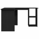 Hjørneskrivebord Sort eg 120 x 140 x 75 cm Konstrueret træ