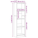 bogreol 40x24x143 cm konstrueret træ sort egetræsfarve