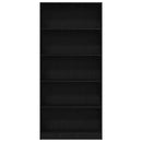 bogreol 80x24x176 cm konstrueret træ sort egetræsfarve