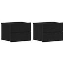 Natskab 2 pcs Sort eg 40 x 30 x 30 cm Konstrueret træ