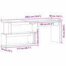 Bord Sort eg Konstrueret træ 200 x 50 x 76 cm