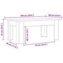 Sofabord Sort eg 100 x 60 x 42 cm Konstrueret træ