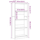 Bogreol Sort eg 60 x 24 x 143 cm Konstrueret træ
