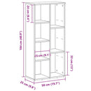 bogreol 50x25x104 cm konstrueret træ sort-eg