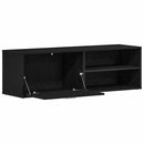TV-skab sort egetræ 120x34x37 cm konstrueret træ