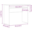 skrivebord 90x50x74 cm konstrueret træ sort egetræsfarve