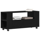 tv-bord med hjul 102x34,5x43 cm konstrueret træ sort egetræ