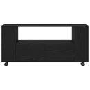 tv-bord med hjul 102x34,5x43 cm konstrueret træ sort egetræ