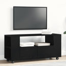 tv-bord med hjul 102x34,5x43 cm konstrueret træ sort egetræ