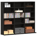 cd-reol 100x23x89,5 cm konstrueret træ sort-eg
