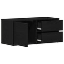 TV-skab med skuffe Sort eg 80 x 34 x 36 cm Konstrueret træ