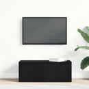 TV-skab med skuffe Sort eg 80x34x30 cm Konstrueret træ
