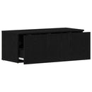 TV-skab med skuffe Sort eg 80x34x30 cm Konstrueret træ