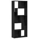 bogreol 67x24x161 cm konstrueret træ sort egetræsfarve