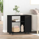 sidebord sort egetræ 70x35x60,5 cm konstrueret træ