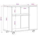 sidebord sort egetræ 70x35x60,5 cm konstrueret træ