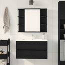 Spejlskab Sort eg 80 x 20,5 x 64 cm Konstrueret træ