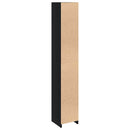 Badeværelsesskab Sort eg 30 x 30 x 183,5 cm Konstrueret træ