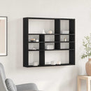 væghylde 90x16x78 cm konstrueret træ sort egetræsfarve