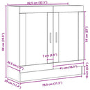 Bogskab Sort eg 82,5 x 30,5 x 80 cm Konstrueret træ