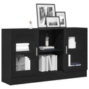 Sideboard Sort eg 120 x 30,5 x 70 cm Konstrueret træ