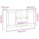 Sideboard Sort eg 120 x 30,5 x 70 cm Konstrueret træ