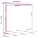 badeværelsesspejl 40x10,5x37 cm konstrueret træ sort egetræ
