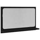 Spejlhylde med hylde Sort eg 60 x 10,5 x 37 cm Konstrueret træ