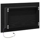 badeværelsesspejl med LED-lys 60x8,5x37 cm sort egetræsfarve