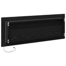 LED badeværelsesspejl med spejl Sort eg 100 x 8,5 x 37 cm Glas