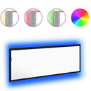 LED badeværelsesspejl med spejl Sort eg 100 x 8,5 x 37 cm Glas