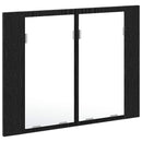 Badeværelsesspejlskab Sort eg 60 x 12 x 45 cm Konstrueret træ