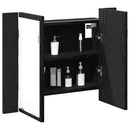 Badeværelsesspejlskab Sort eg 60 x 12 x 45 cm Konstrueret træ