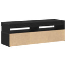 TV-skab med LED Sort eg 120 x 35 x 40 cm Konstrueret træ