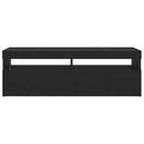 TV-skab med LED Sort eg 120 x 35 x 40 cm Konstrueret træ